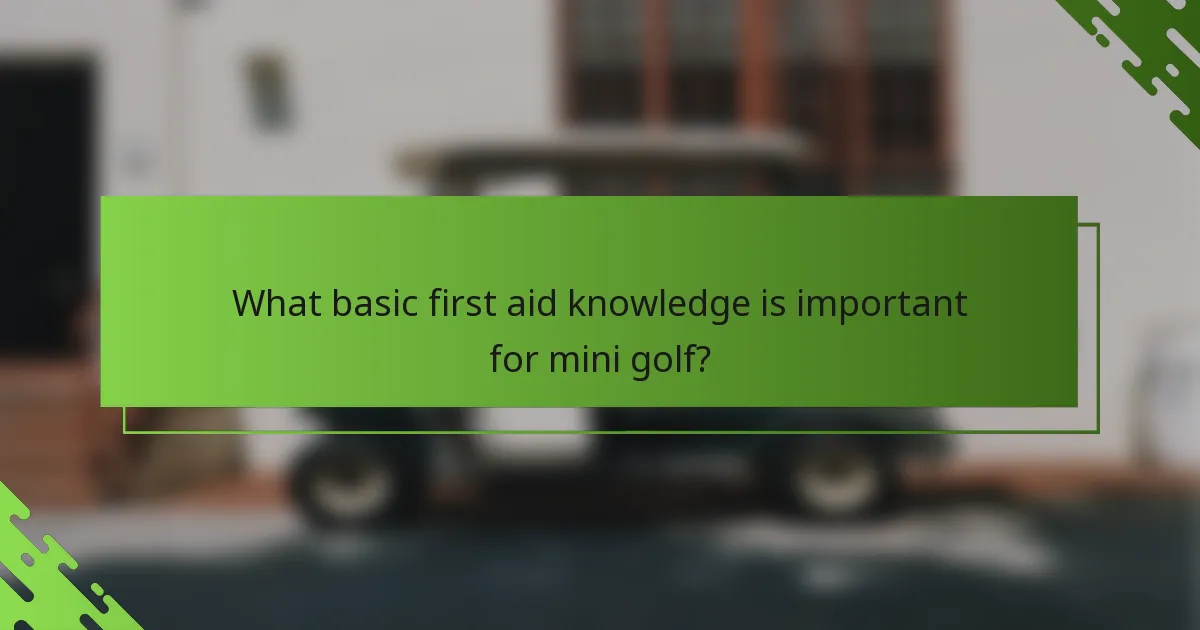 What basic first aid knowledge is important for mini golf?